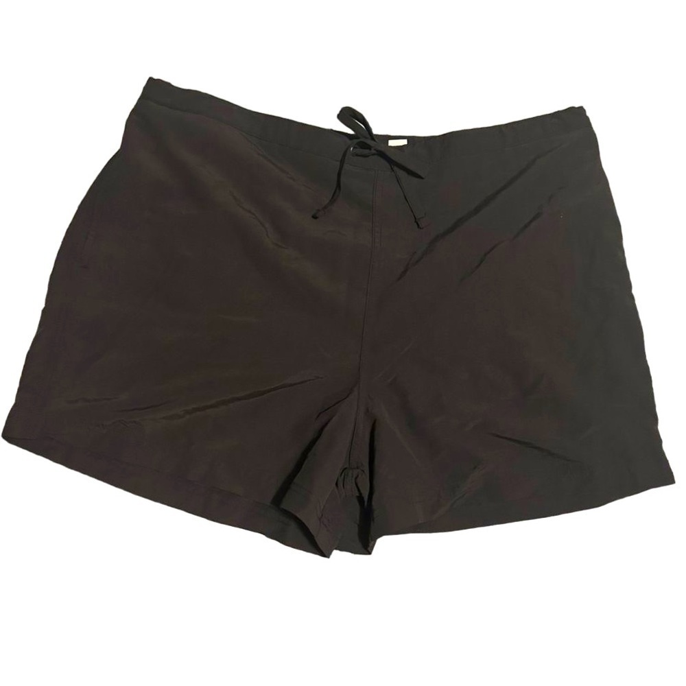 L.L.Bean High Waist Athletic Shorts 50+ SPF Black Tie Front Fitness Running